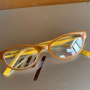 Hello Kitty Orange and Yellow Retro Cat-Eye Glasses